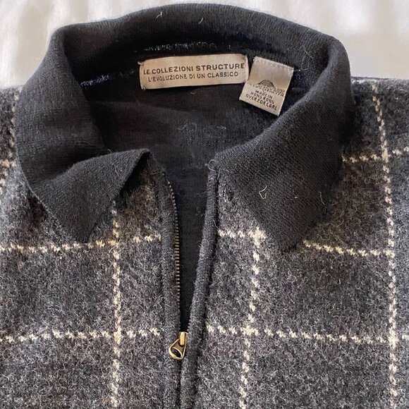 Men's Quarter-Zip Long-Sleeved Merino Wool Sweater, Large - Picture 2 of 9